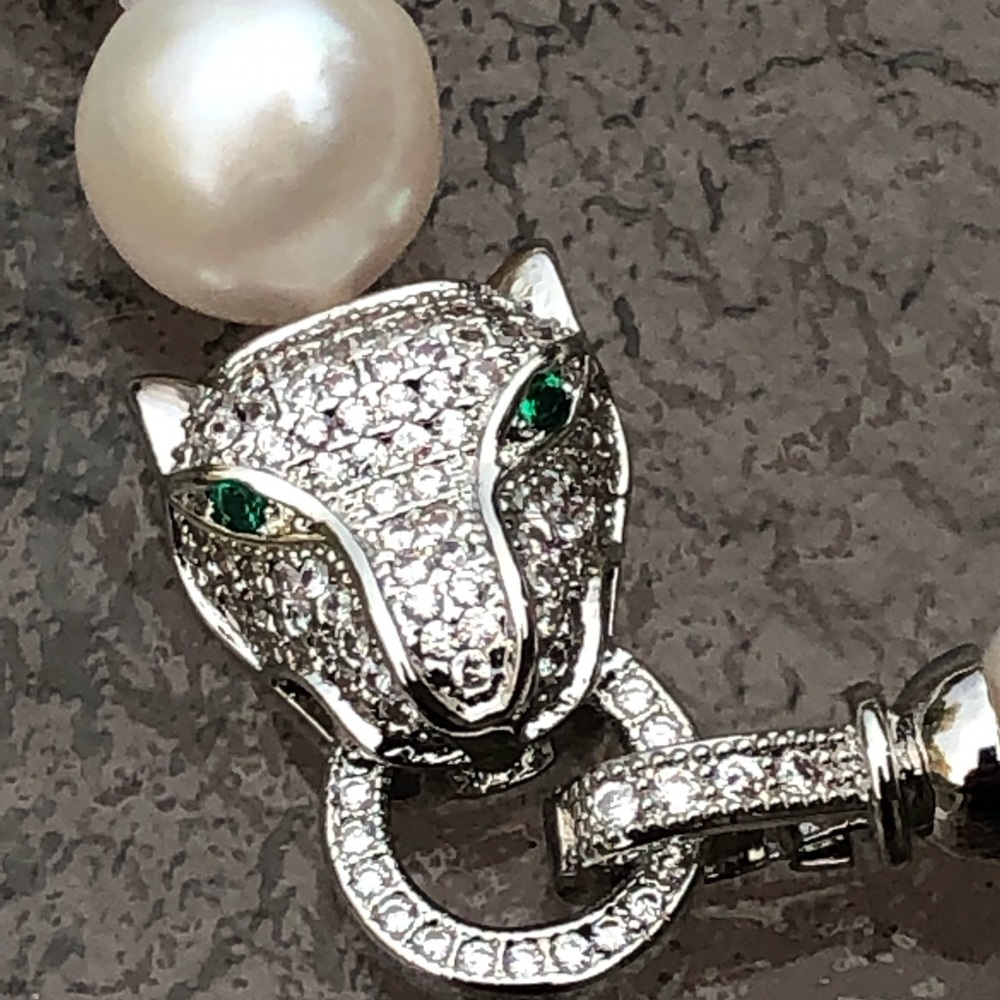 Genuine Pearl Bracelet earring  with silk bag New! - Picture 2 of 4